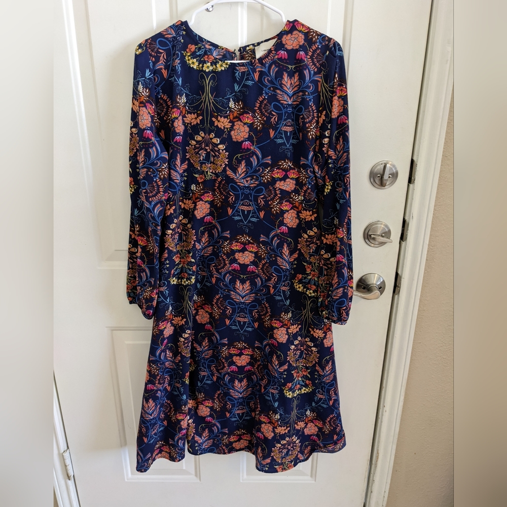 Lulu's Blue Floral Midi Dress
